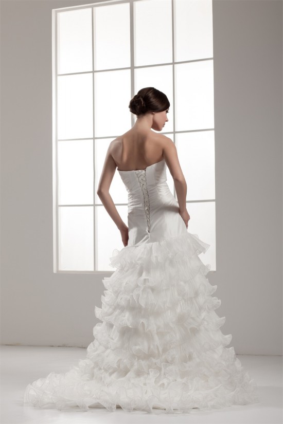 Beautiful Satin Strapless Sleeveless A-Line Wedding Dresses 2030626 Beautiful Satin Strapless Sleeveless A-Line Wedding Dresses 2030626