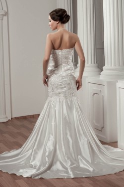Beautiful Satin Taffeta Sleeveless Lace Halter Wedding Dresses 2030629