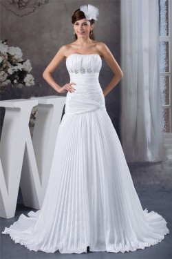 Beautiful Soft Sweetheart Chiffon Satin Sleeveless Wedding Dresses 2030634