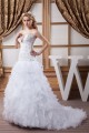 Beautiful Sweetheart Satin Organza A-Line Sleeveless Wedding Dresses 2030635