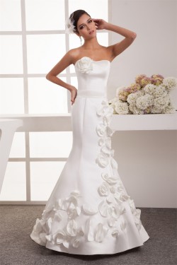 Beautiful Sweetheart Sleeveless Satin Mermaid/Trumpet Wedding Dresses 2030636