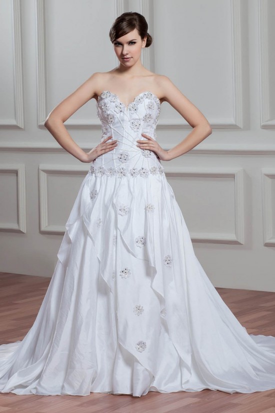 Beautiful Taffeta Sleeveless Sweetheart A-Line Wedding Dresses 2030638 Beautiful Taffeta Sleeveless Sweetheart A-Line Wedding Dresses 2030638