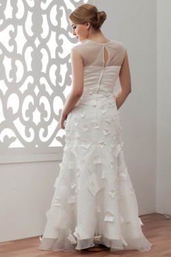 Beautiful V-Neck A-Line Organza Taffeta Wedding Dresses 2030639