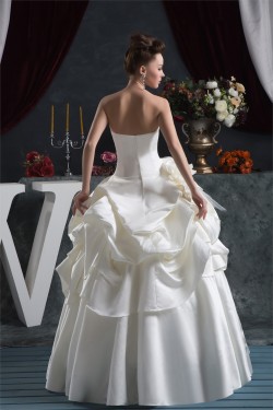 Bowl Ball Gown Sleeveless Satin Taffeta Reception Wedding Dresses 2030640