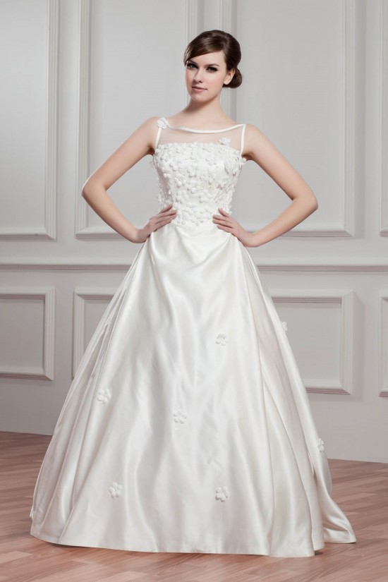 Breathtaking Ball Gown Satin Fine Netting Sheer Sleeveless Wedding Dresses 2030642 Breathtaking Ball Gown Satin Fine Netting Sheer Sleeveless Wedding Dresses 2030642