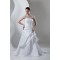 Breathtaking Taffeta A-Line High-Neck Best Beading Wedding Dresses 2030646
