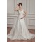 Breathtaking V-Neck A-Line Satin Organza V-Neck Lace Wedding Dresses 2030647