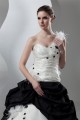 Ball Gown Black White Beading Sleeveless One-Shoulder Wedding Dresses 2030648 Ball Gown Black White Beading Sleeveless One-Shoulder Wedding Dresses 2030648