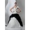 Ball Gown Black White Beading Sleeveless One-Shoulder Wedding Dresses 2030648
