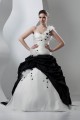 Ball Gown Black White Beading Sleeveless One-Shoulder Wedding Dresses 2030648 Ball Gown Black White Beading Sleeveless One-Shoulder Wedding Dresses 2030648