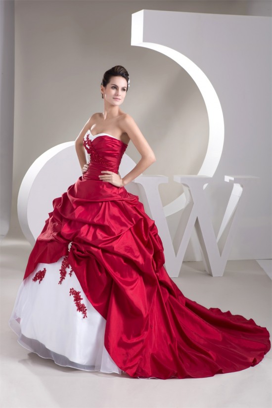 Ball Gown Red White Beading Applique Wedding Dresses 2030649 Ball Gown Red White Beading Applique Wedding Dresses 2030649