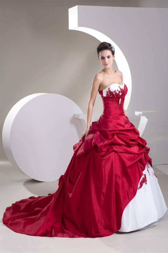 Ball Gown Red White Beading Applique Wedding Dresses 2030649 Ball Gown Red White Beading Applique Wedding Dresses 2030649