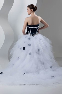 Charming Satin Organza Princess Sweetheart Sleeveless Wedding Dresses 2030651