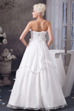 Chiffon Satin Silk like Satin A-Line Sleeveless Most Beautiful Wedding Dresses 2030655