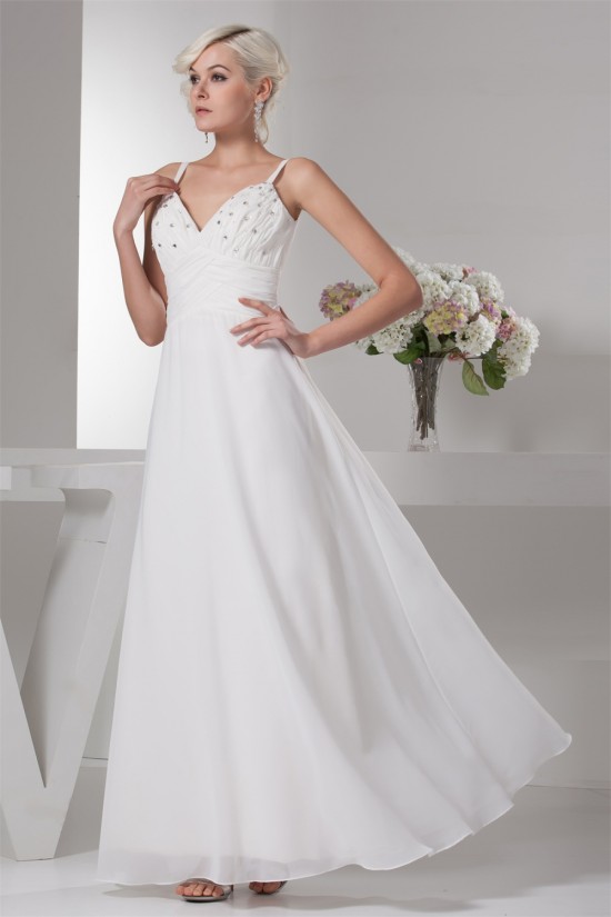Chiffon Silk like Satin A-Line Sleeveless Beaded Wedding Dresses 2030656 Chiffon Silk like Satin A-Line Sleeveless Beaded Wedding Dresses 2030656