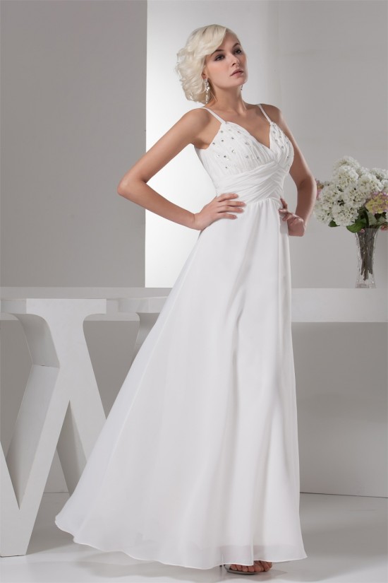 Chiffon Silk like Satin A-Line Sleeveless Beaded Wedding Dresses 2030656 Chiffon Silk like Satin A-Line Sleeveless Beaded Wedding Dresses 2030656