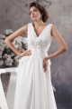 Chiffon Silk like Satin Sleeveless V-Neck Reception Wedding Dresses 2030657
