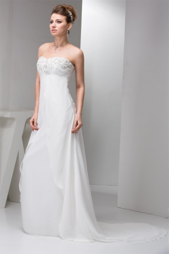 Chiffon Silk like Satin Sweetheart Beaded Sequin Sweet Wedding Dresses 2030658 Chiffon Silk like Satin Sweetheart Beaded Sequin Sweet Wedding Dresses 2030658