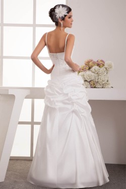 Elegant A-Line Satin Organza Taffeta Spaghetti Straps Wedding Dresses 2030660