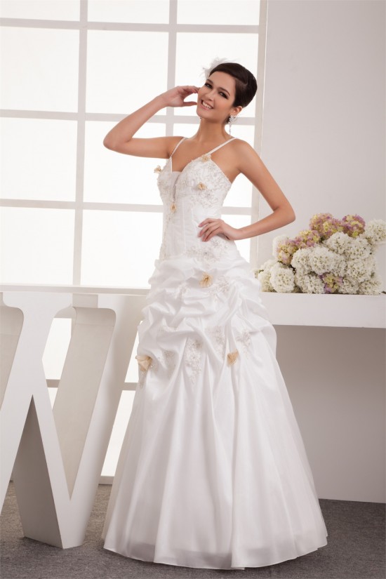 Elegant A-Line Satin Organza Taffeta Spaghetti Straps Wedding Dresses 2030660 Elegant A-Line Satin Organza Taffeta Spaghetti Straps Wedding Dresses 2030660