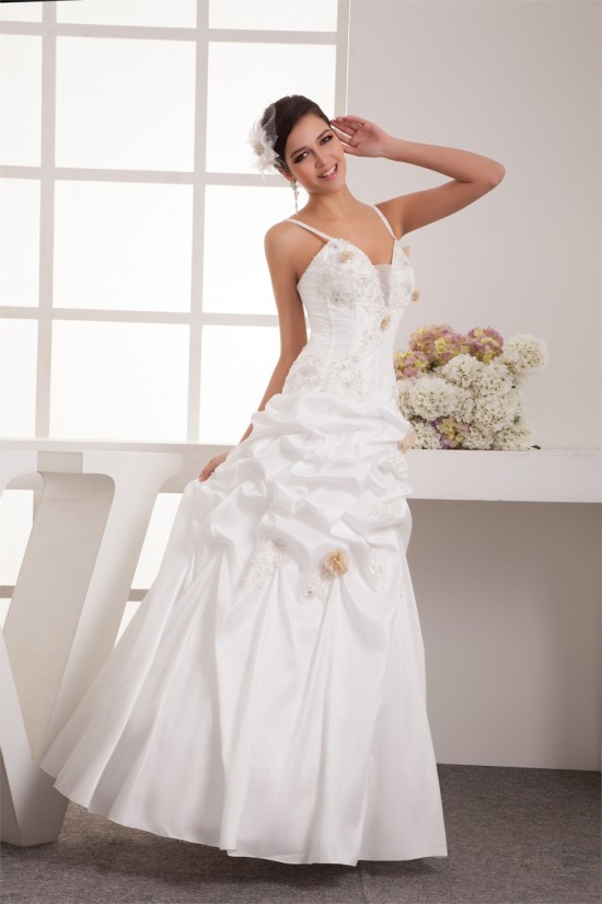 Elegant A-Line Satin Organza Taffeta Spaghetti Straps Wedding Dresses 2030660 Elegant A-Line Satin Organza Taffeta Spaghetti Straps Wedding Dresses 2030660