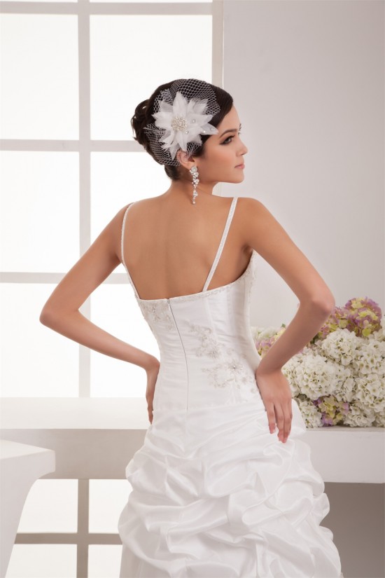 Elegant A-Line Satin Organza Taffeta Spaghetti Straps Wedding Dresses 2030660 Elegant A-Line Satin Organza Taffeta Spaghetti Straps Wedding Dresses 2030660