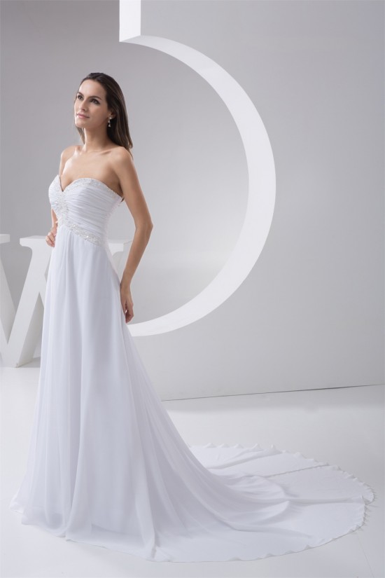 Elegant A-Line Sleeveless Chiffon Sweetheart Best Wedding Dresses 2030663 Elegant A-Line Sleeveless Chiffon Sweetheart Best Wedding Dresses 2030663