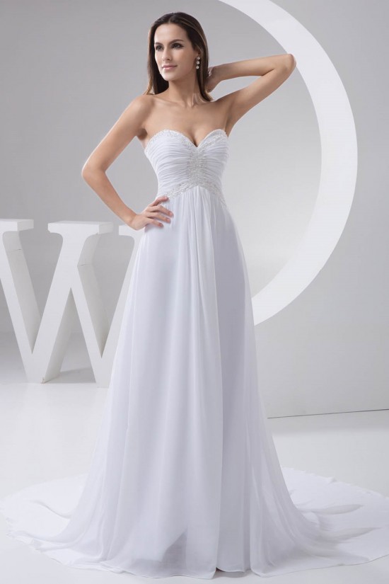Elegant A-Line Sleeveless Chiffon Sweetheart Best Wedding Dresses 2030663 Elegant A-Line Sleeveless Chiffon Sweetheart Best Wedding Dresses 2030663