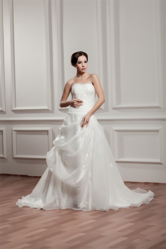 Elegant A-Line Strapless Satin Sleeveless Best Wedding Dresses 2030664 Elegant A-Line Strapless Satin Sleeveless Best Wedding Dresses 2030664