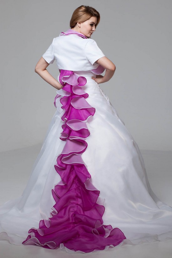 Elegant Satin Organza Strapless A-Line Short Sleeve Wedding Dresses 2030666 Elegant Satin Organza Strapless A-Line Short Sleeve Wedding Dresses 2030666