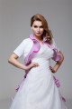 Elegant Satin Organza Strapless A-Line Short Sleeve Wedding Dresses 2030666