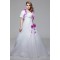 Elegant Satin Organza Strapless A-Line Short Sleeve Wedding Dresses 2030666