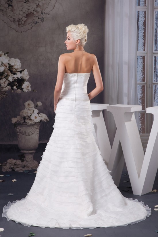 Elegant Satin Strapless Sleeveless A-Line Best Wedding Dresses 2030668 Elegant Satin Strapless Sleeveless A-Line Best Wedding Dresses 2030668