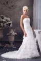 Elegant Satin Strapless Sleeveless A-Line Best Wedding Dresses 2030668