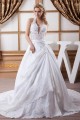 Elegant Satin Taffeta A-Line Halter Lace Sleeveless Wedding Dresses 2030670