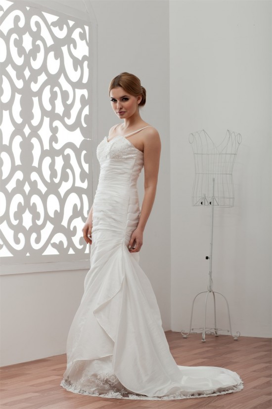 Elegant Sleeveless Sweetheart Taffeta Lace A-Line Wedding Dresses 2030674 Elegant Sleeveless Sweetheart Taffeta Lace A-Line Wedding Dresses 2030674