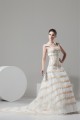 Fantastic A-Line Satin Organza Straps Lace Wedding Dresses 2030677