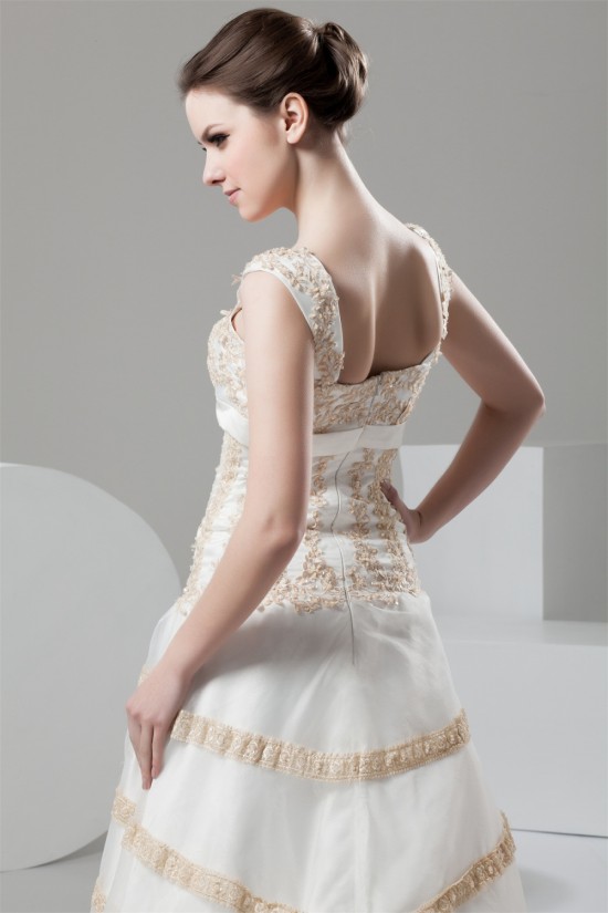 Fantastic A-Line Satin Organza Straps Lace Wedding Dresses 2030677 Fantastic A-Line Satin Organza Straps Lace Wedding Dresses 2030677