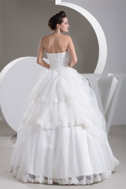 Fantastic Ball Gown Satin Sleeveless Sweetheart Wedding Dresses 2030678