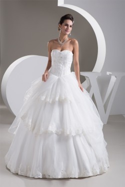 Fantastic Ball Gown Satin Sleeveless Sweetheart Wedding Dresses 2030678