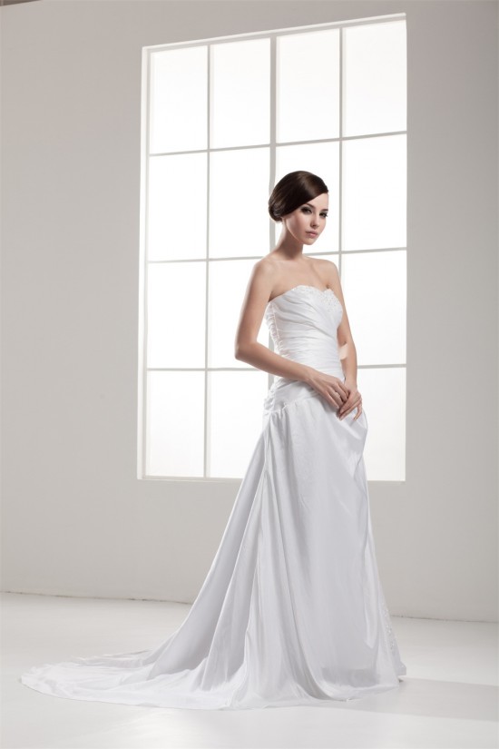 Fantastic A-Line Satin Taffeta Sweetheart Sleeveless Wedding Dresses 2030680 Fantastic A-Line Satin Taffeta Sweetheart Sleeveless Wedding Dresses 2030680