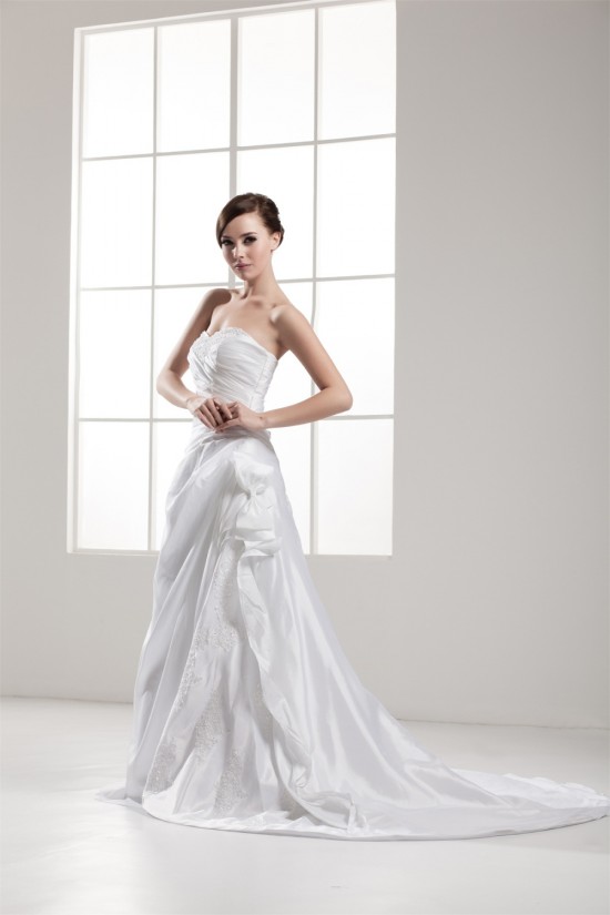 Fantastic A-Line Satin Taffeta Sweetheart Sleeveless Wedding Dresses 2030680 Fantastic A-Line Satin Taffeta Sweetheart Sleeveless Wedding Dresses 2030680