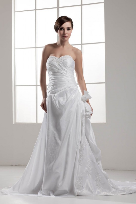 Fantastic A-Line Satin Taffeta Sweetheart Sleeveless Wedding Dresses 2030680 Fantastic A-Line Satin Taffeta Sweetheart Sleeveless Wedding Dresses 2030680