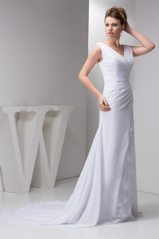 Fantastic A-Line Sleeveless Chiffon Silk like Satin Wedding Dresses 2030681 Fantastic A-Line Sleeveless Chiffon Silk like Satin Wedding Dresses 2030681