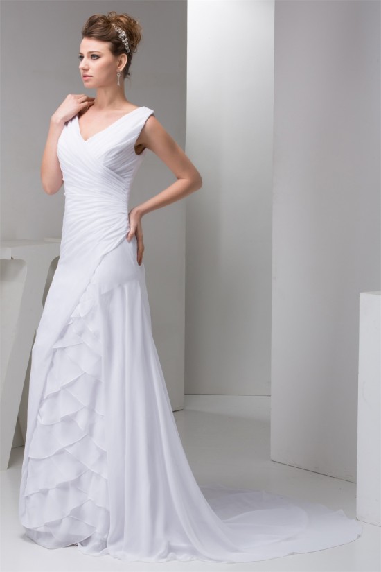 Fantastic A-Line Sleeveless Chiffon Silk like Satin Wedding Dresses 2030681 Fantastic A-Line Sleeveless Chiffon Silk like Satin Wedding Dresses 2030681