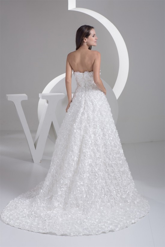 Fantastic A-Line Sleeveless Netting Strapless Wedding Dresses 2030682