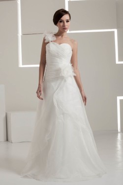 Fantastic One-Shoulder A-Line Sleeveless Wedding Dresses 2030686