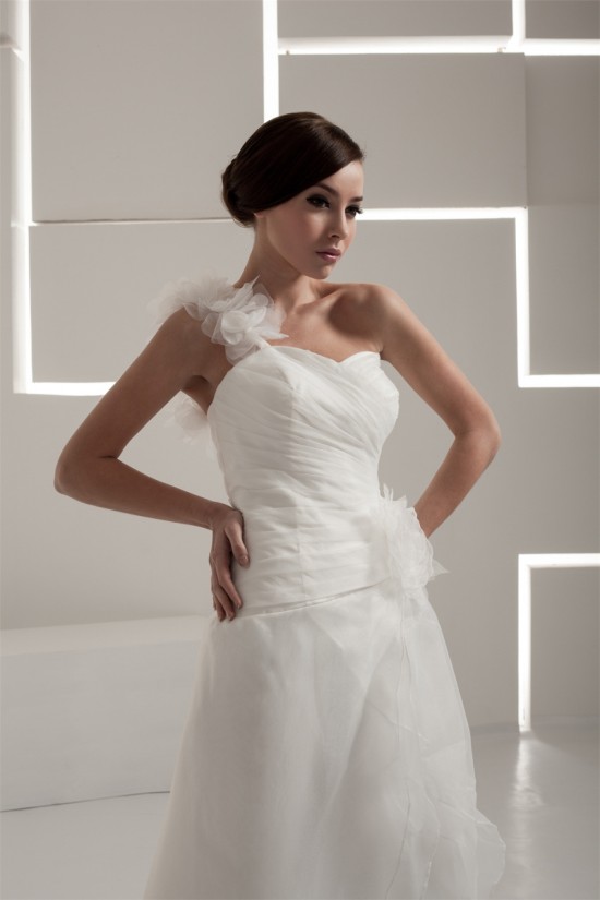 Fantastic One-Shoulder A-Line Sleeveless Wedding Dresses 2030686