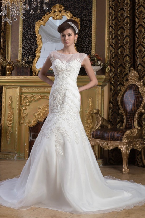 Fantastic Beaded Lace Sleeveless Portrait Wedding Dresses 2030687 Fantastic Beaded Lace Sleeveless Portrait Wedding Dresses 2030687
