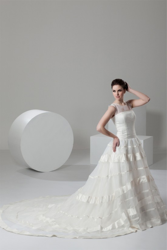 Fantastic Satin Organza A-Line Scoop Wedding Dresses 2030688 Fantastic Satin Organza A-Line Scoop Wedding Dresses 2030688
